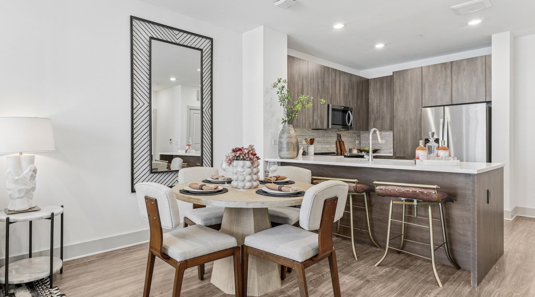 kitchen and dining room